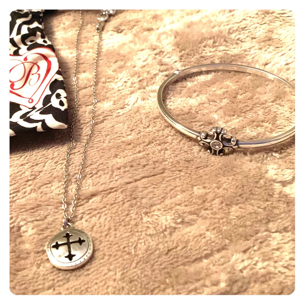 Brighton cross necklace with matching bracelet
